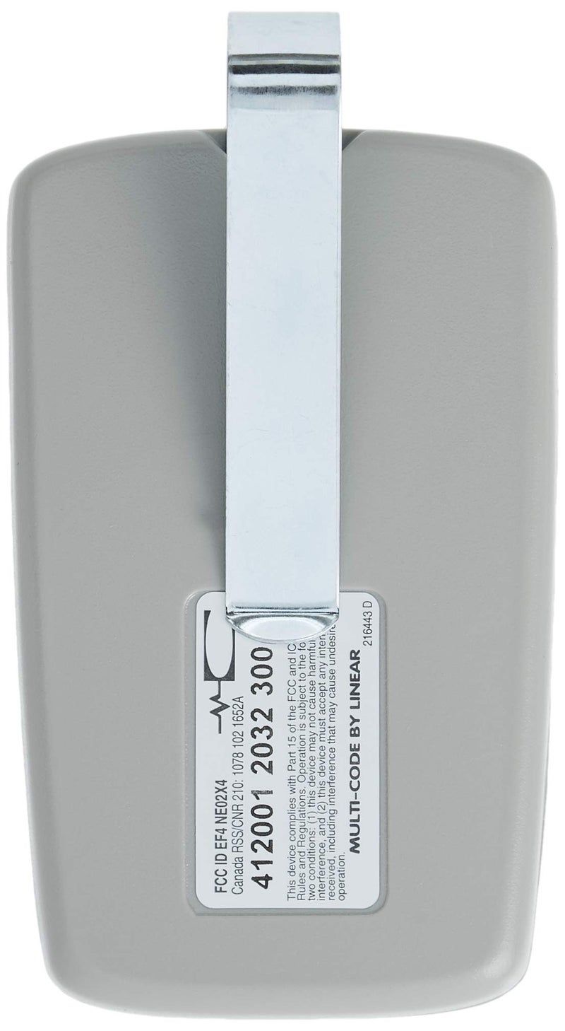 Linear MCS412001 Multi-Code 2-Channel Visor Transmitter, Original Version,Soft Gray - Image 3